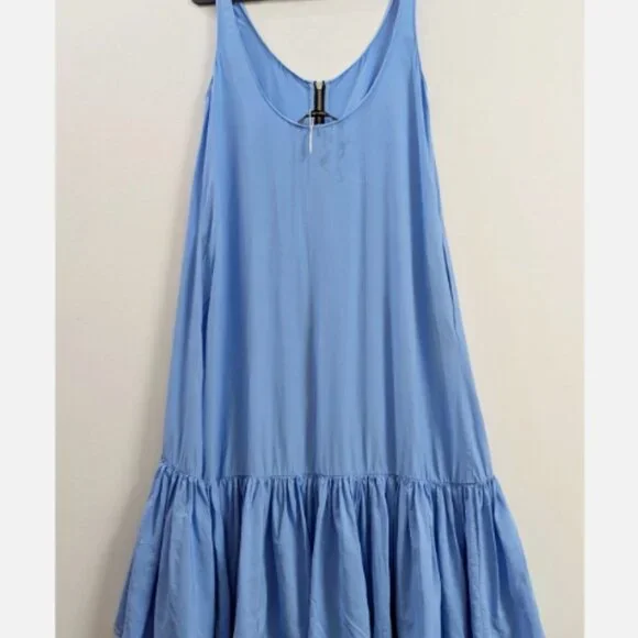 ZARA Oversized Ruffle Hem Midi Dress - Size M - Picture 7 of 11